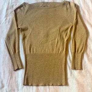 Caché XS metallic gold blouse. NWOT